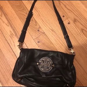 Tory Burch Amanda Black Pebbled Crossbody Bag